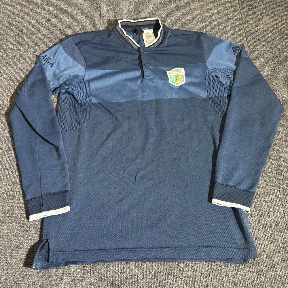 Adidas Golf Polo Shirt Men's Small Rolex Girls Junior Championship AJGA Blue L/S